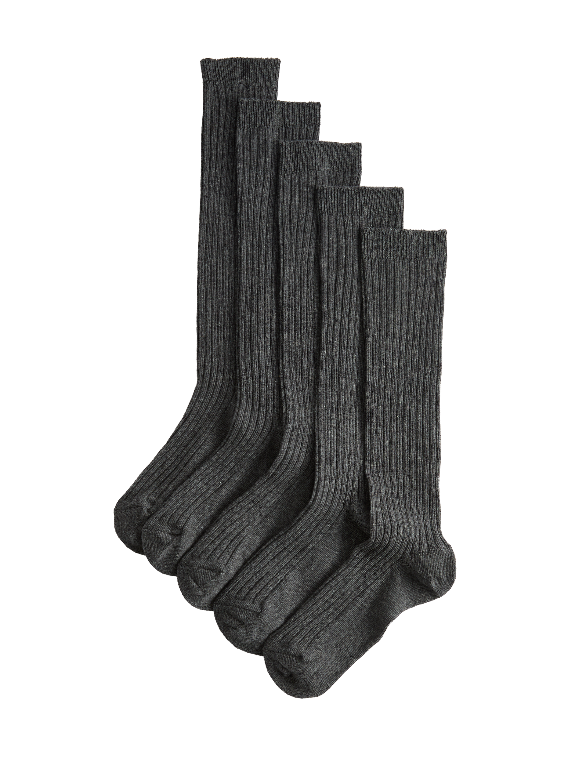 5 pack long ribbed school socks - British product