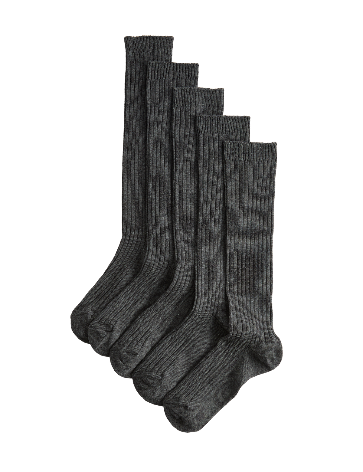 5 pack long ribbed school socks - British product