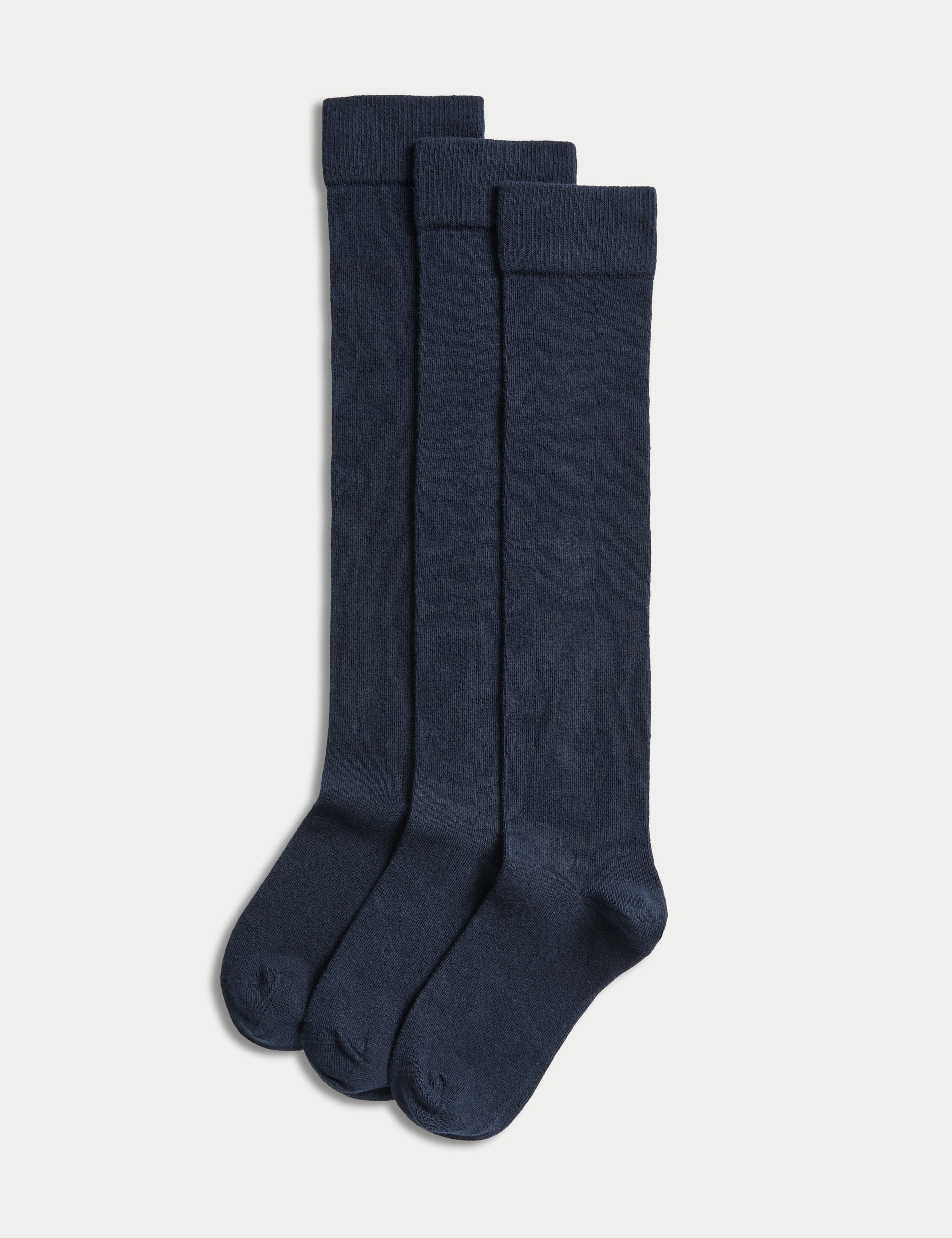 M&S 3 Pack Cotton Rich Over the Knee Socks