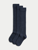 M&S 3 Pack Cotton Rich Over the Knee Socks