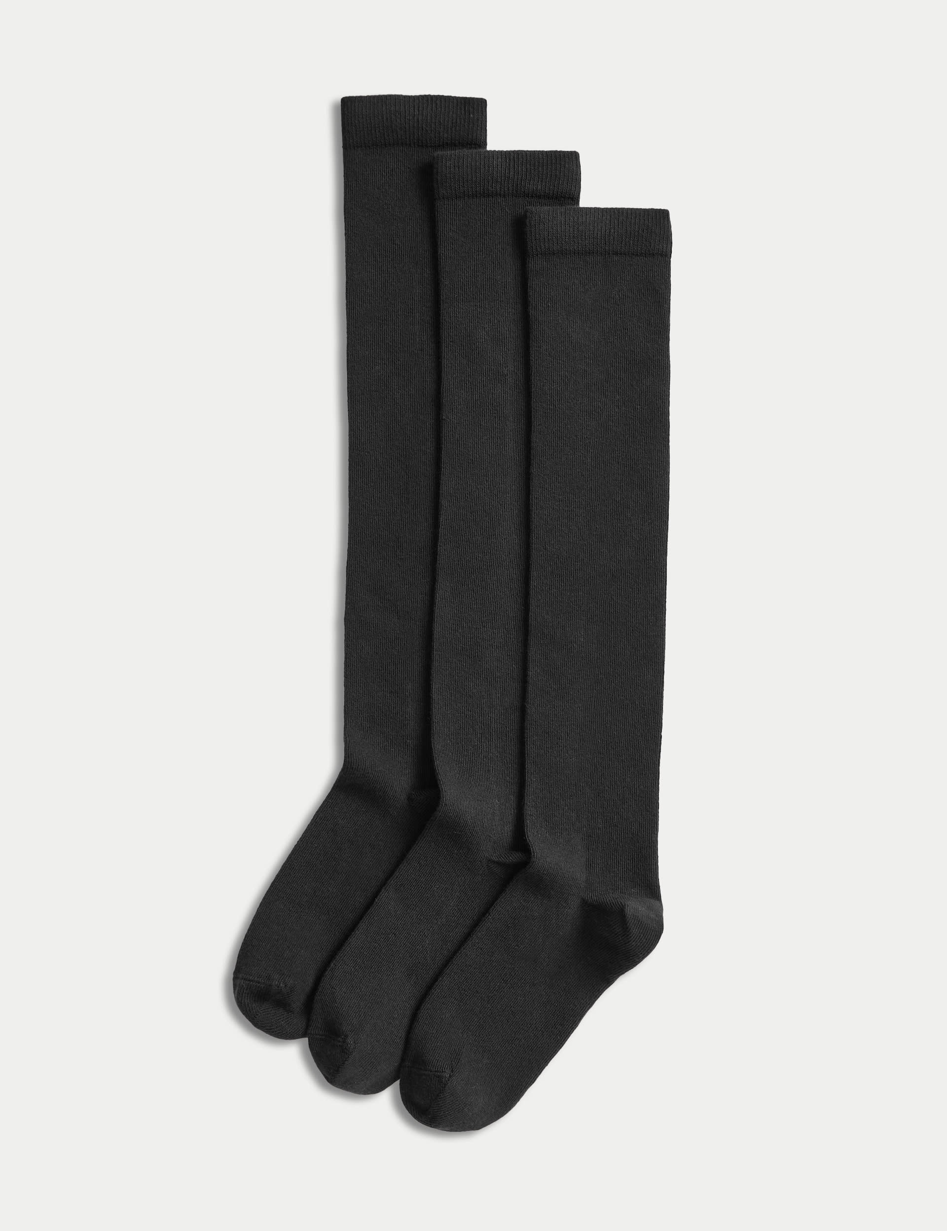 Cotton rich over the knee socks 3 pack (British brand)