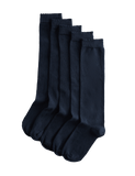 5 Pack Knee High Socks with Scallop Trim