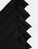 5 pack knee high socks with scalloped trim, imported from the UK