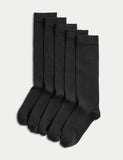 5 pack knee high socks with scalloped trim, imported from the UK