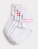 Ankle socks striped 5-pack sizes 6 Small-7 Large, imported from the UK