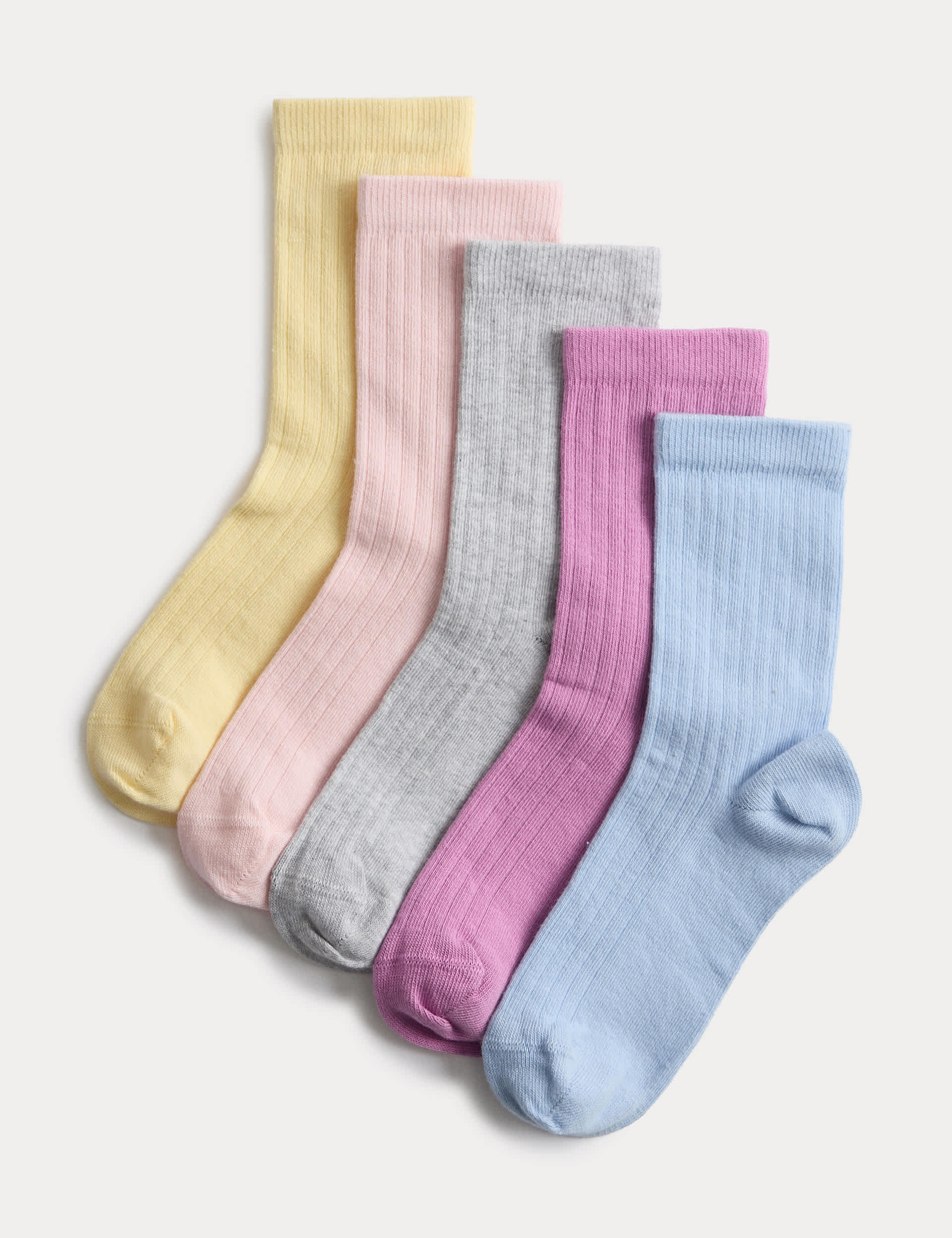 Cotton rich ribbed socks 5 pack sizes 6-7, UK version