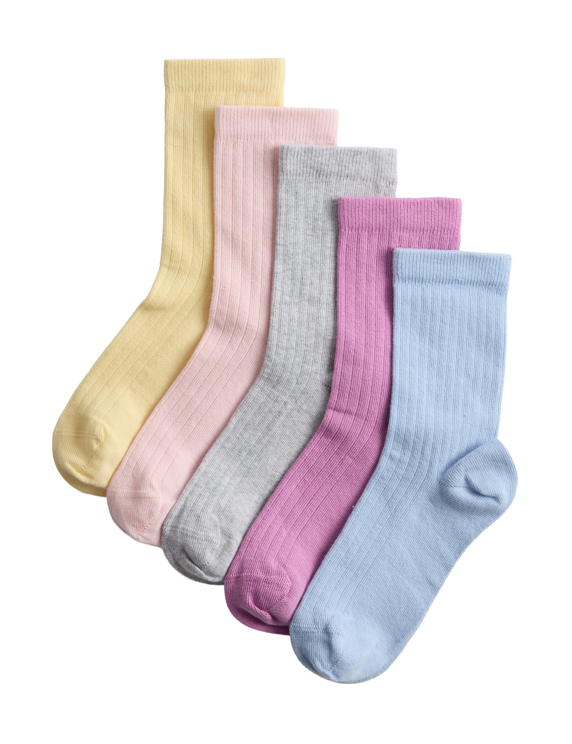 Cotton rich ribbed socks 5 pack sizes 6-7, UK version