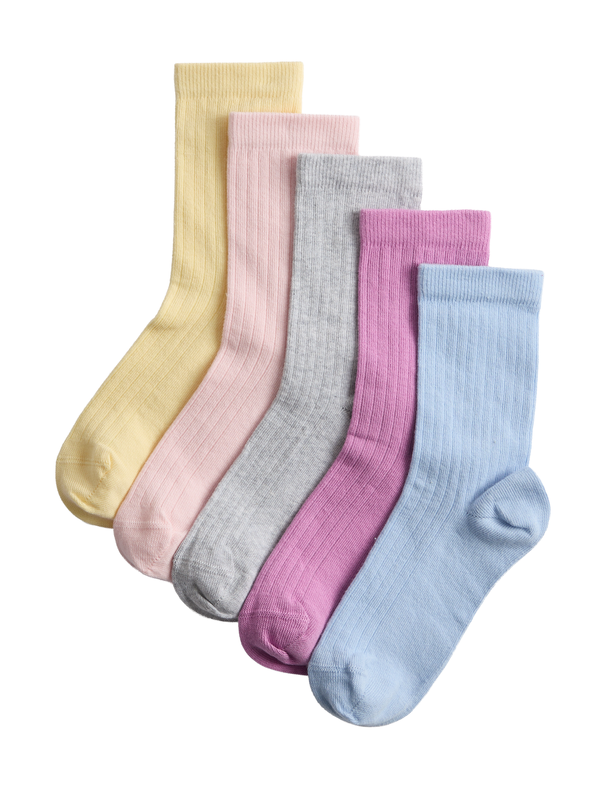 Cotton rich ribbed socks 5 pack sizes 6-7, UK version