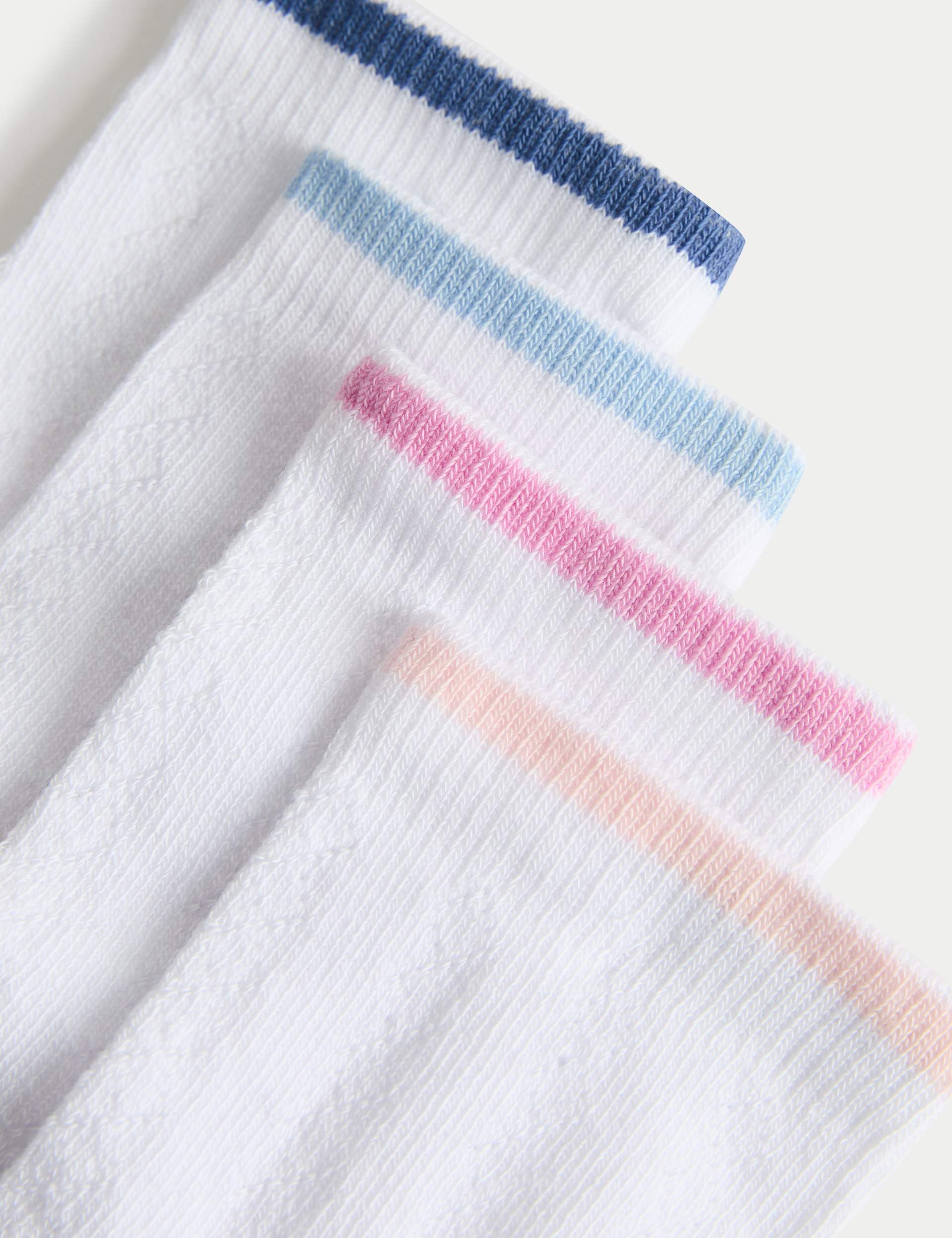 Striped cotton rich children's socks 4 pack sizes 6-7 - British product