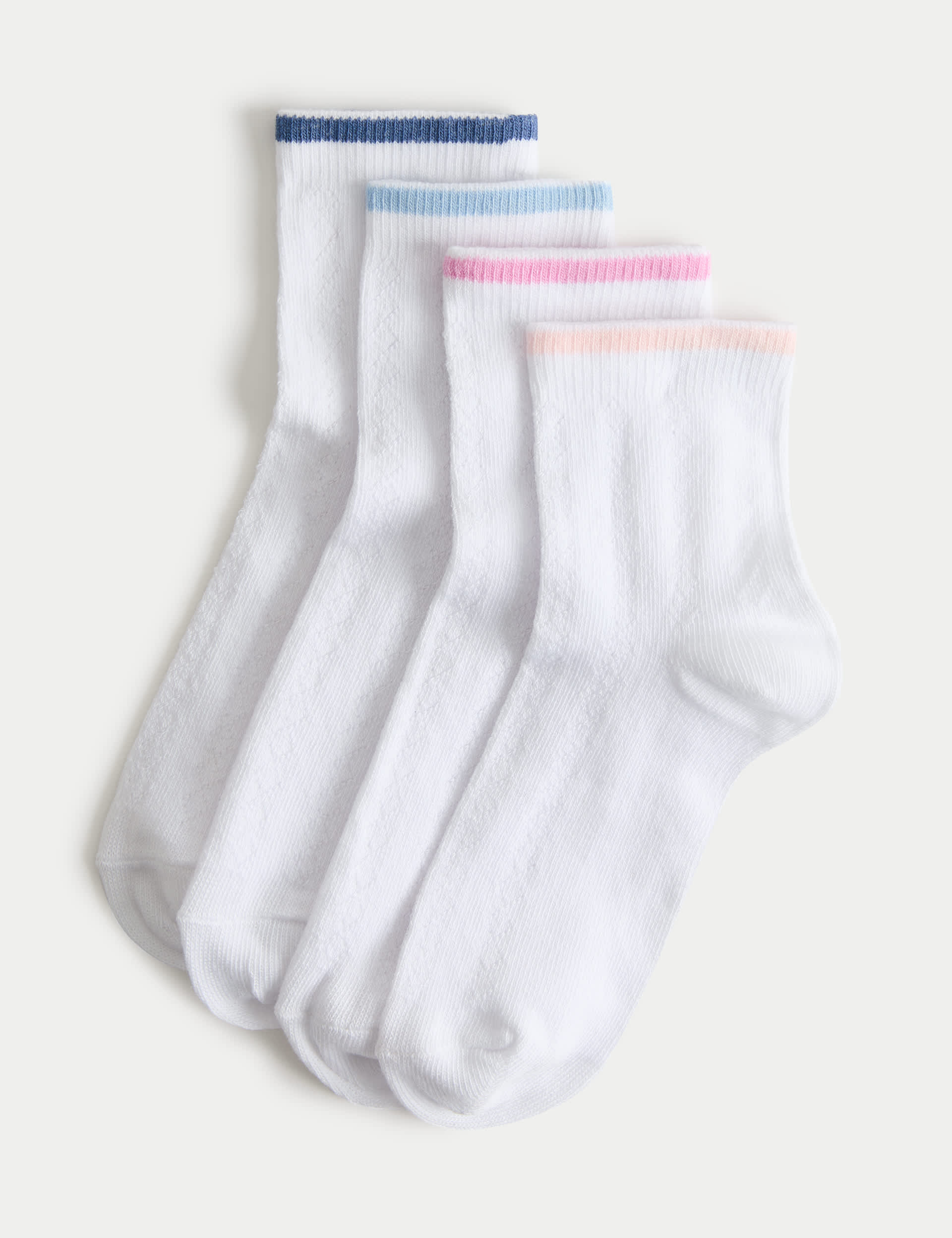 Striped cotton rich children's socks 4 pack sizes 6-7 - British product