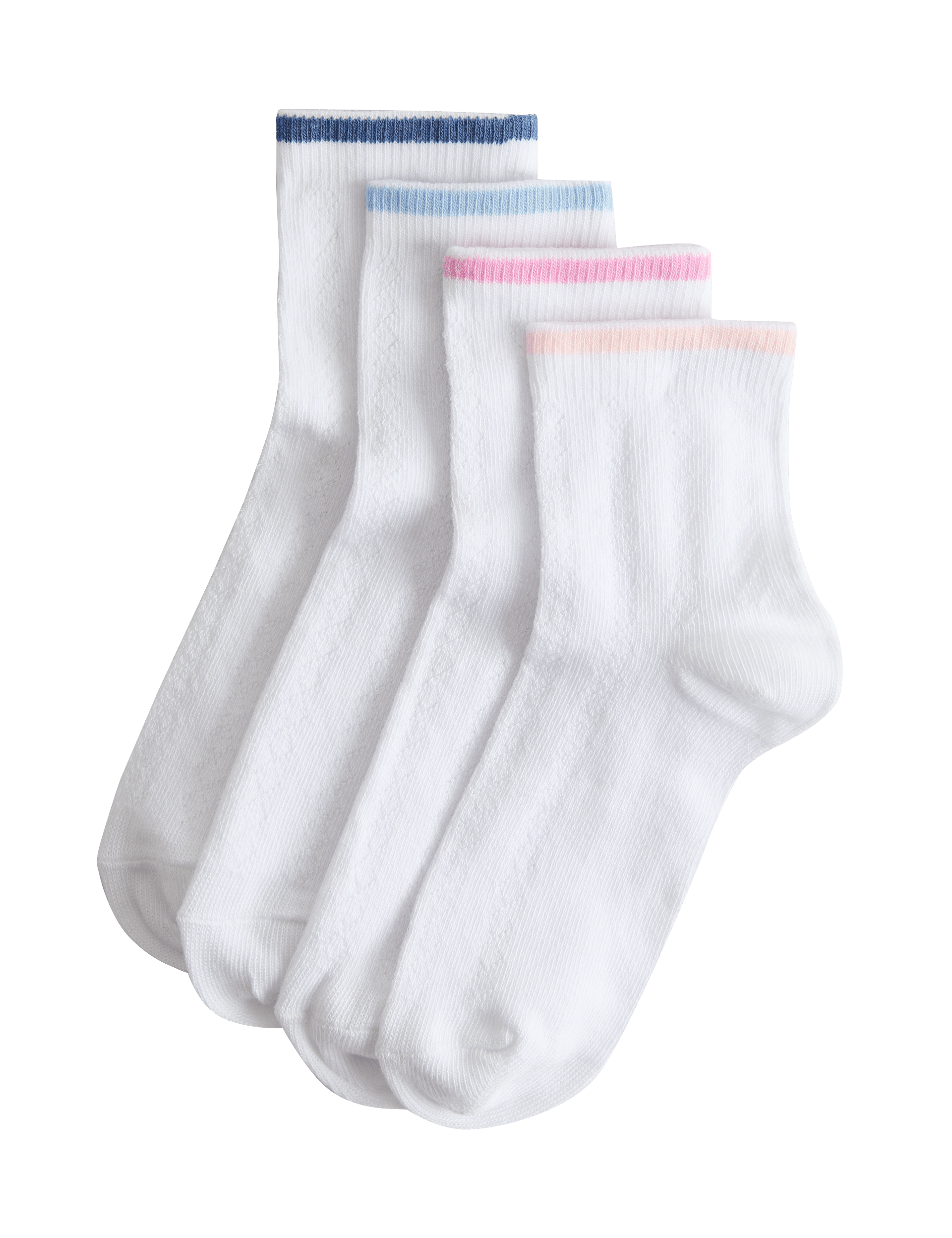 Striped cotton rich children's socks 4 pack sizes 6-7 - British product
