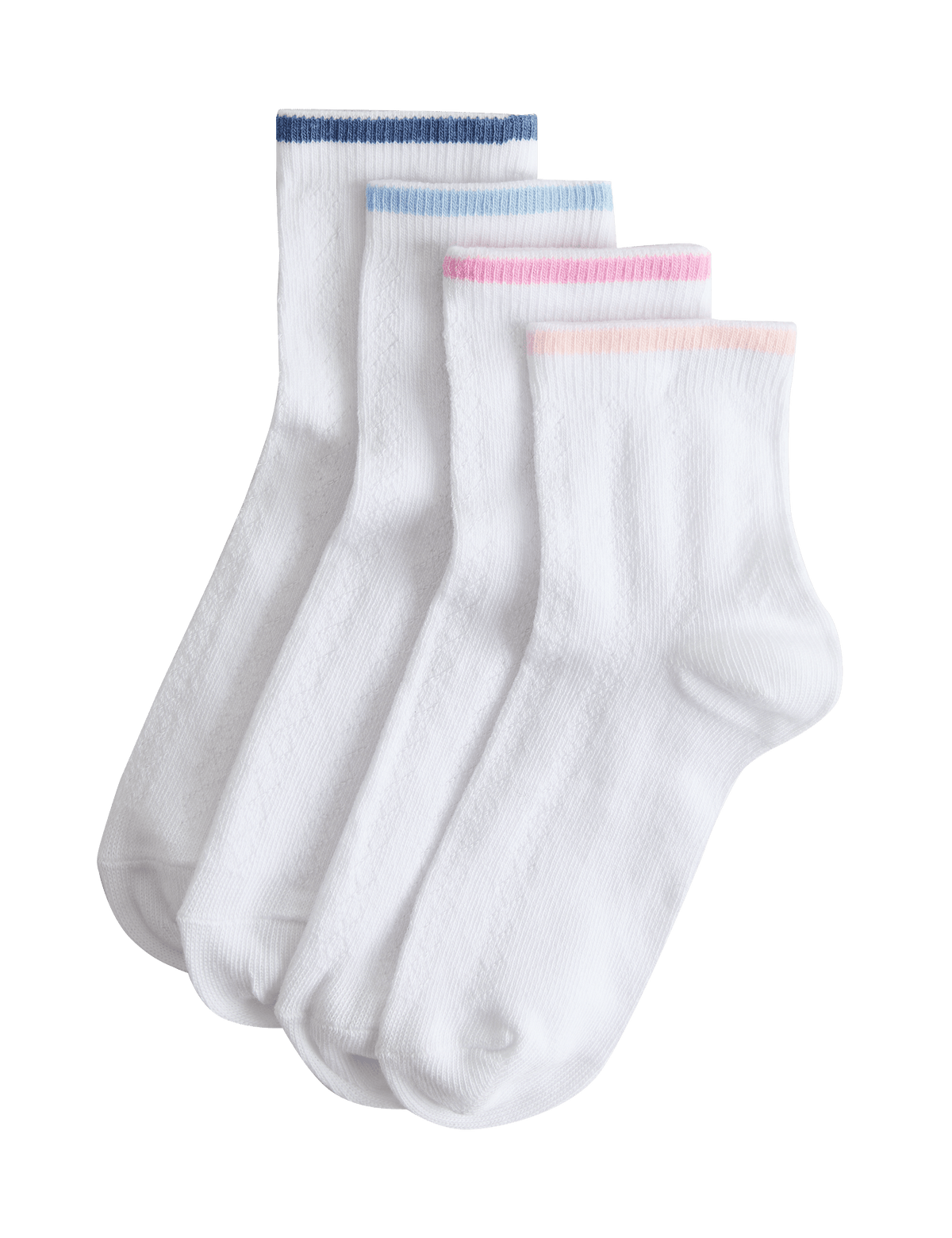 Striped cotton rich children's socks 4 pack sizes 6-7 - British product