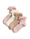Cotton rich broderie frill socks 4 pack size 6-7 - British product