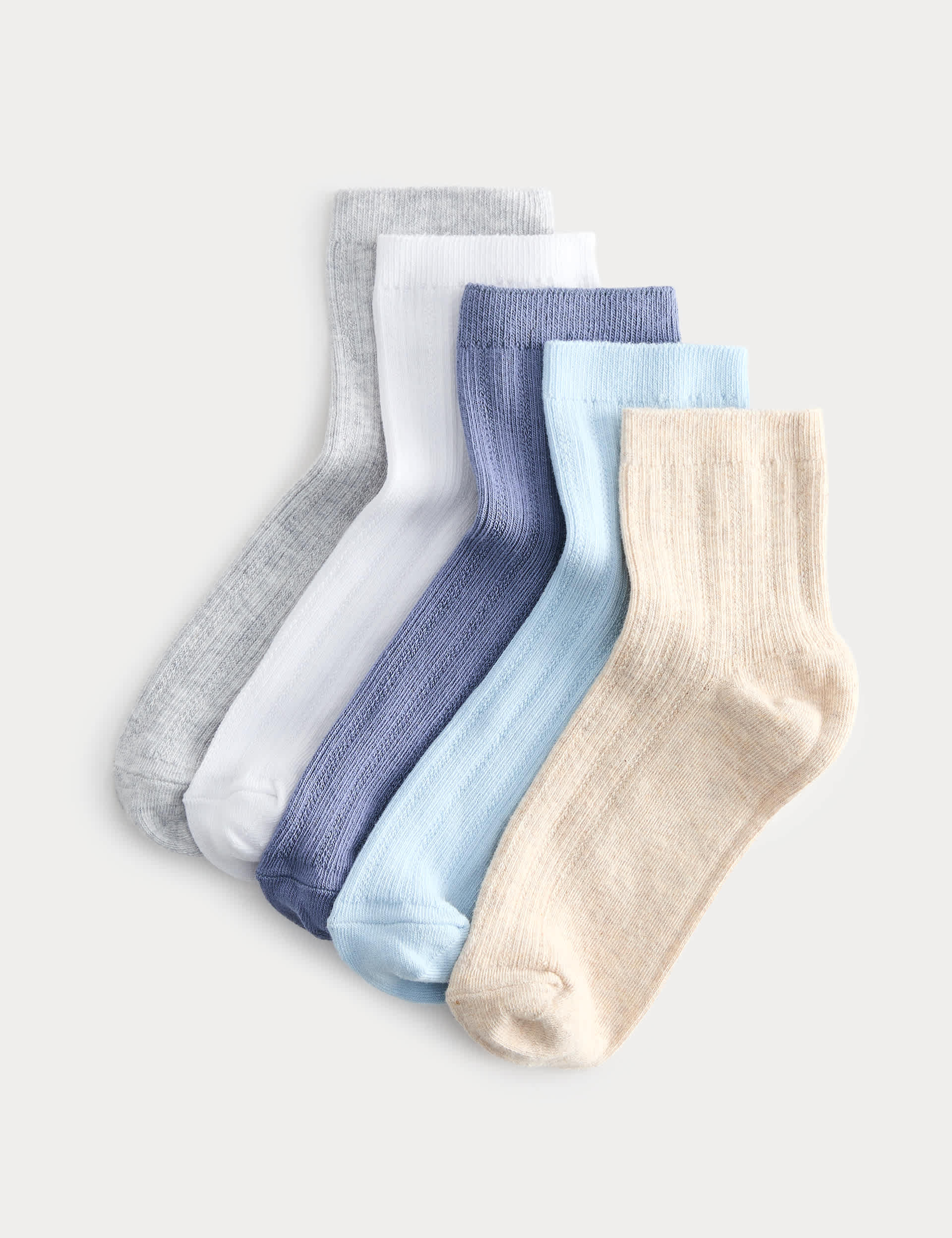 Plain marl ankle socks 5-pack - British product