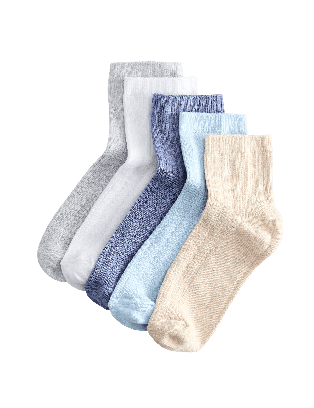Plain marl ankle socks 5-pack - British product