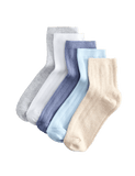 Plain marl ankle socks 5-pack - British product