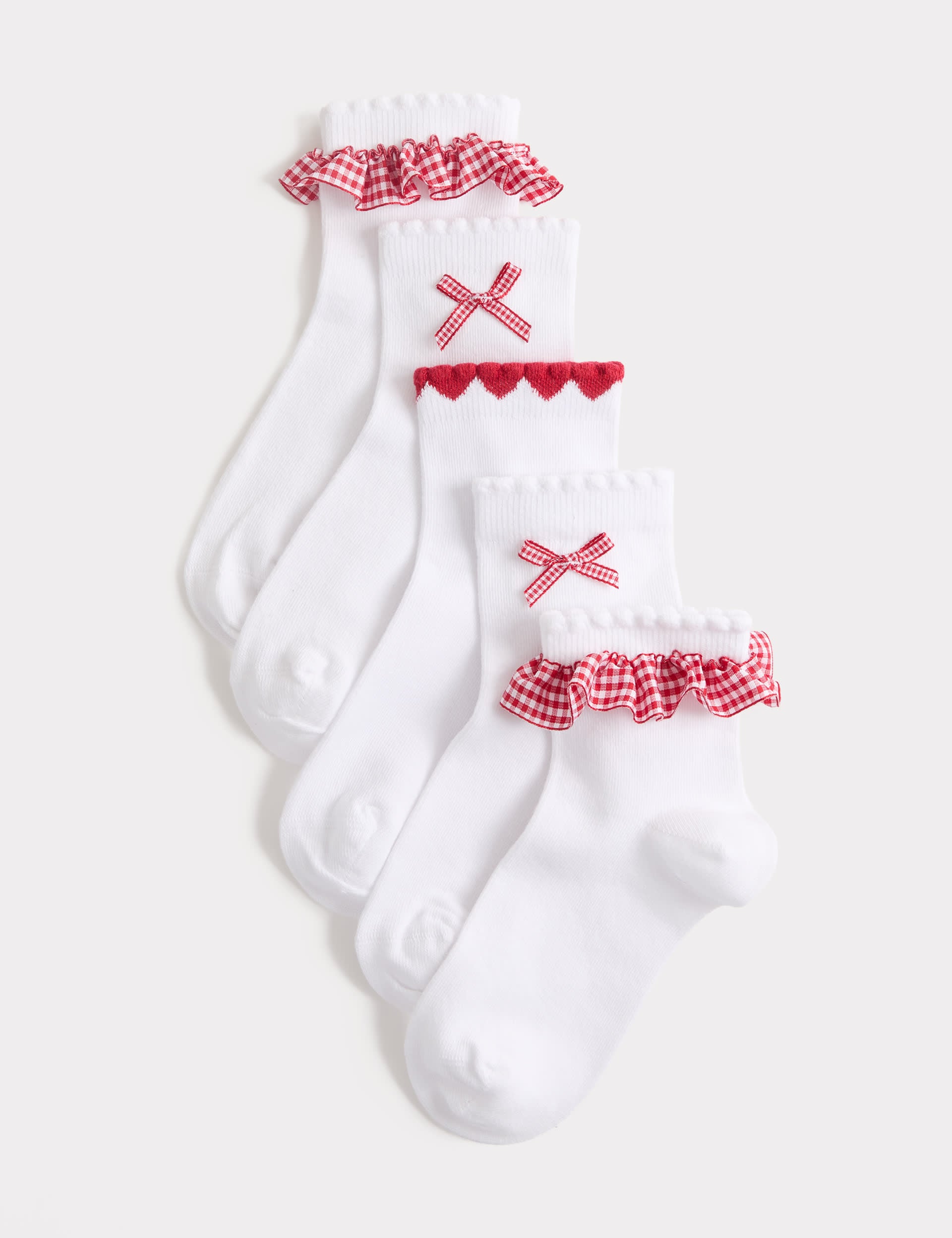 Cotton rich school socks 5 pack ankle high sizes 6-7 (British brand)