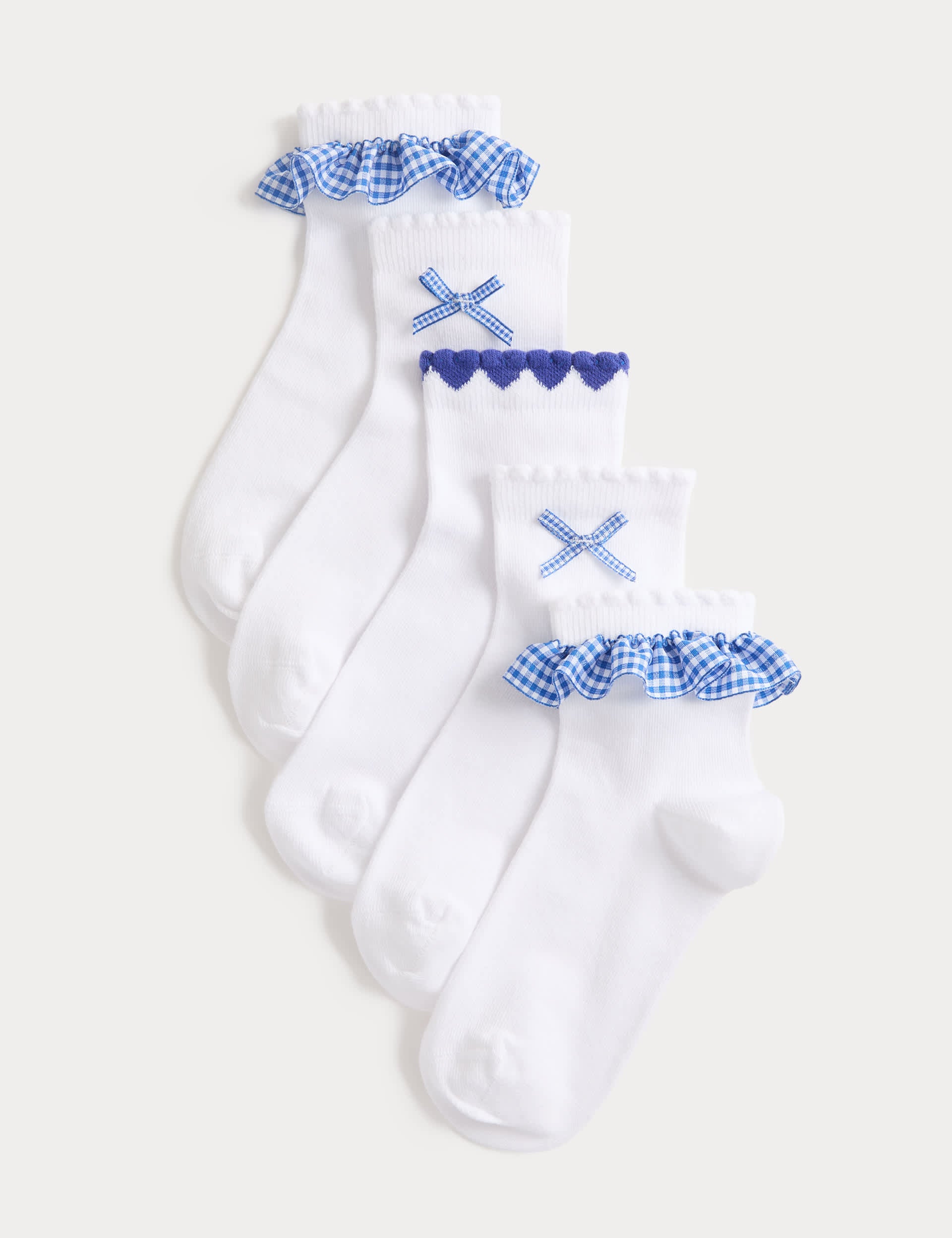 Cotton rich school socks 5 pack ankle high sizes 6-7 (British brand)
