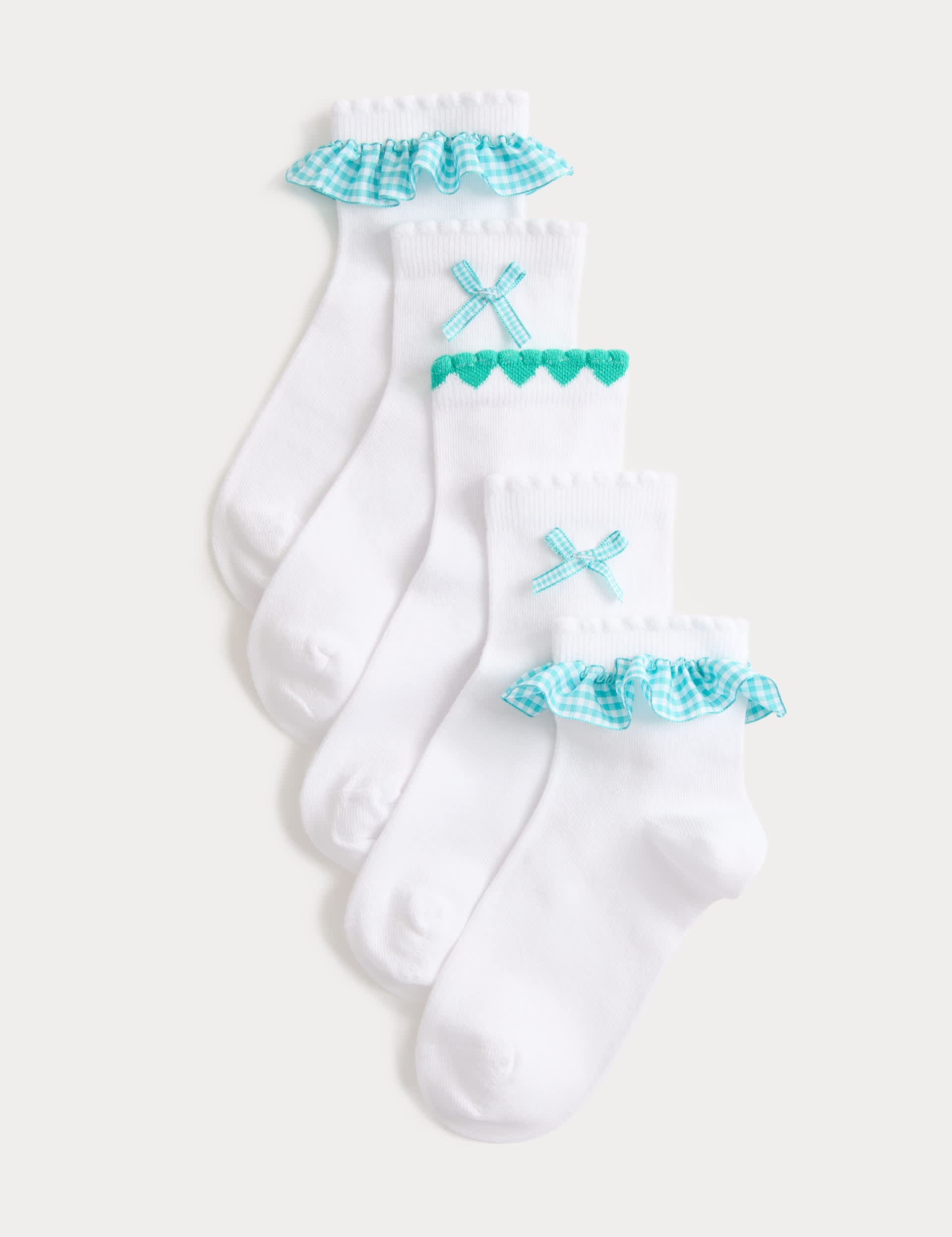 Cotton Rich School Socks 5 Pack (6 Small - 7 Large)