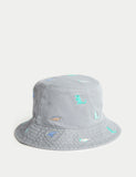 Kids embroidered bucket sun hat 1-10 yrs (British brand)