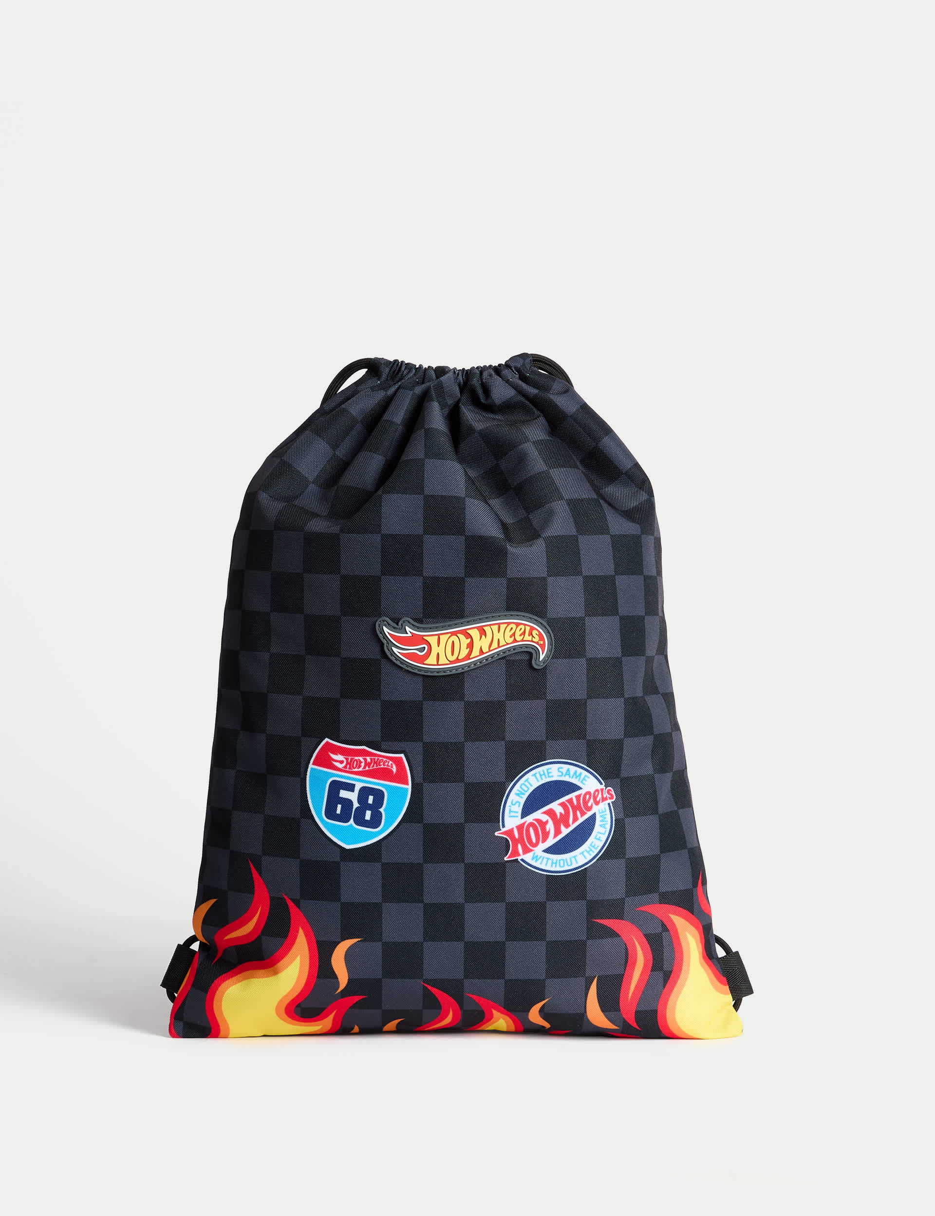 Hot Wheels kids drawstring bag with logo print, UK version