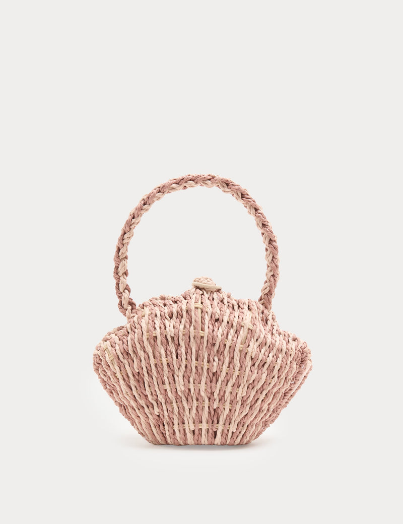 Children's shell-shaped straw bag, imported from the UK
