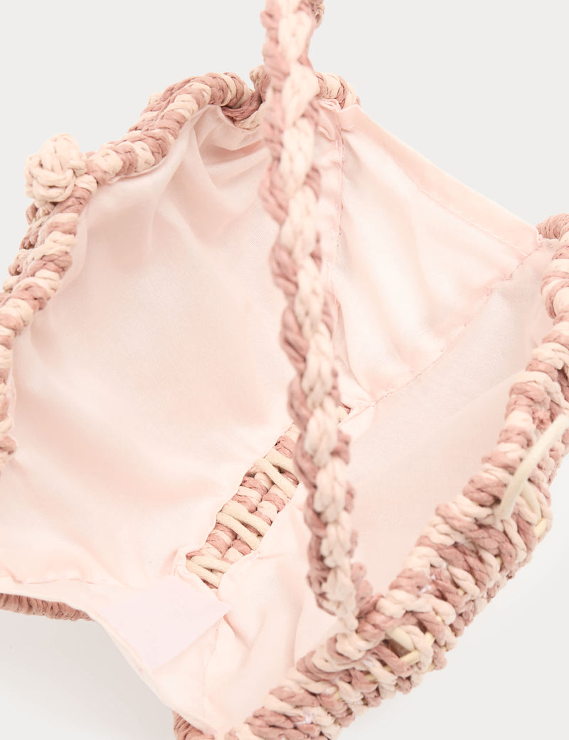 Children's shell-shaped straw bag, imported from the UK