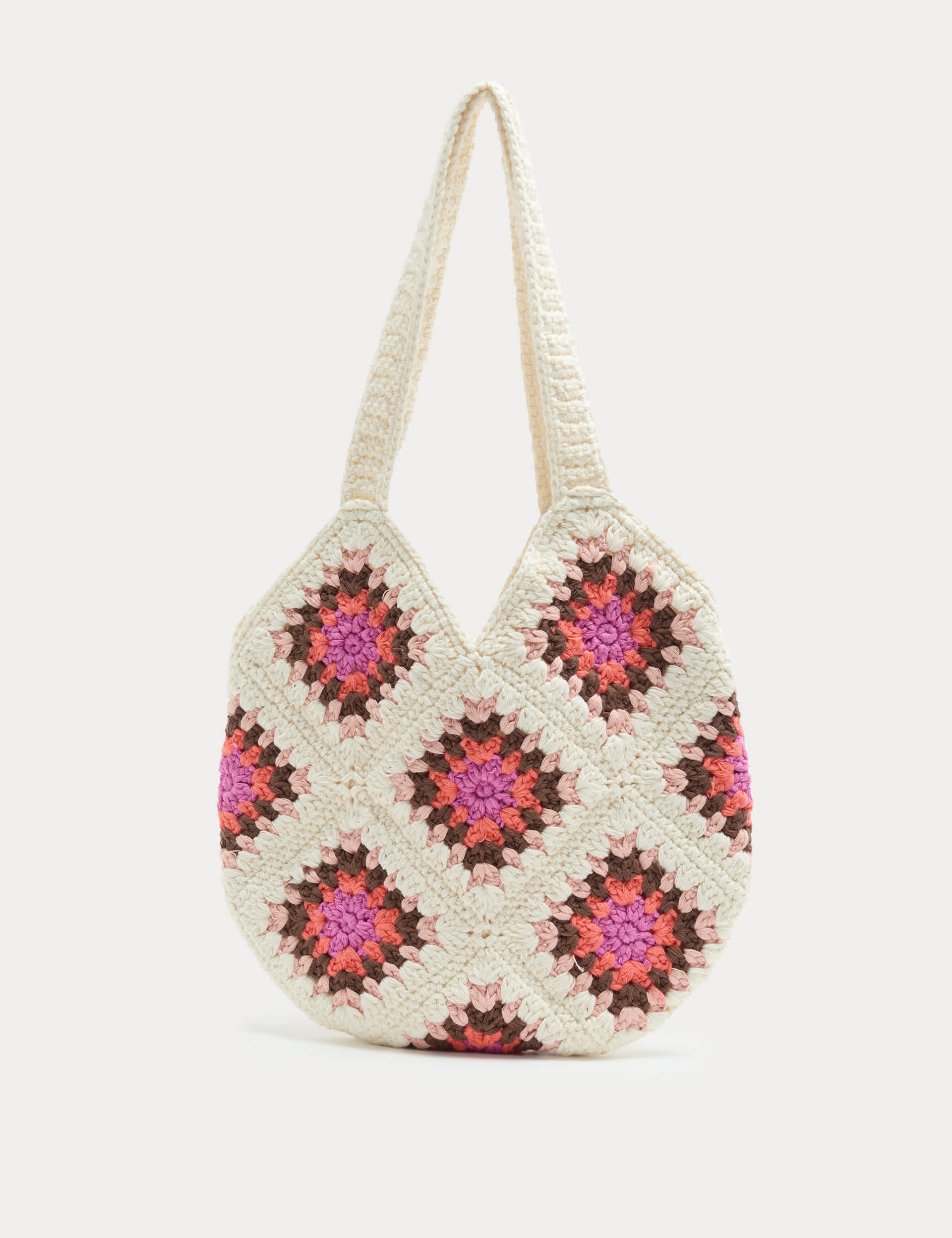 Kids pure cotton crochet tote bag with colourful design, imported from the UK
