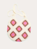 Kids pure cotton crochet tote bag with colourful design, imported from the UK