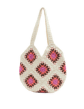 Kids pure cotton crochet tote bag with colourful design, imported from the UK