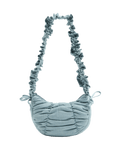 Textured crossbody bag with ruched strap and bows - British product