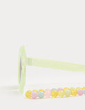 Kids flower sunglasses with beaded chain, UK version