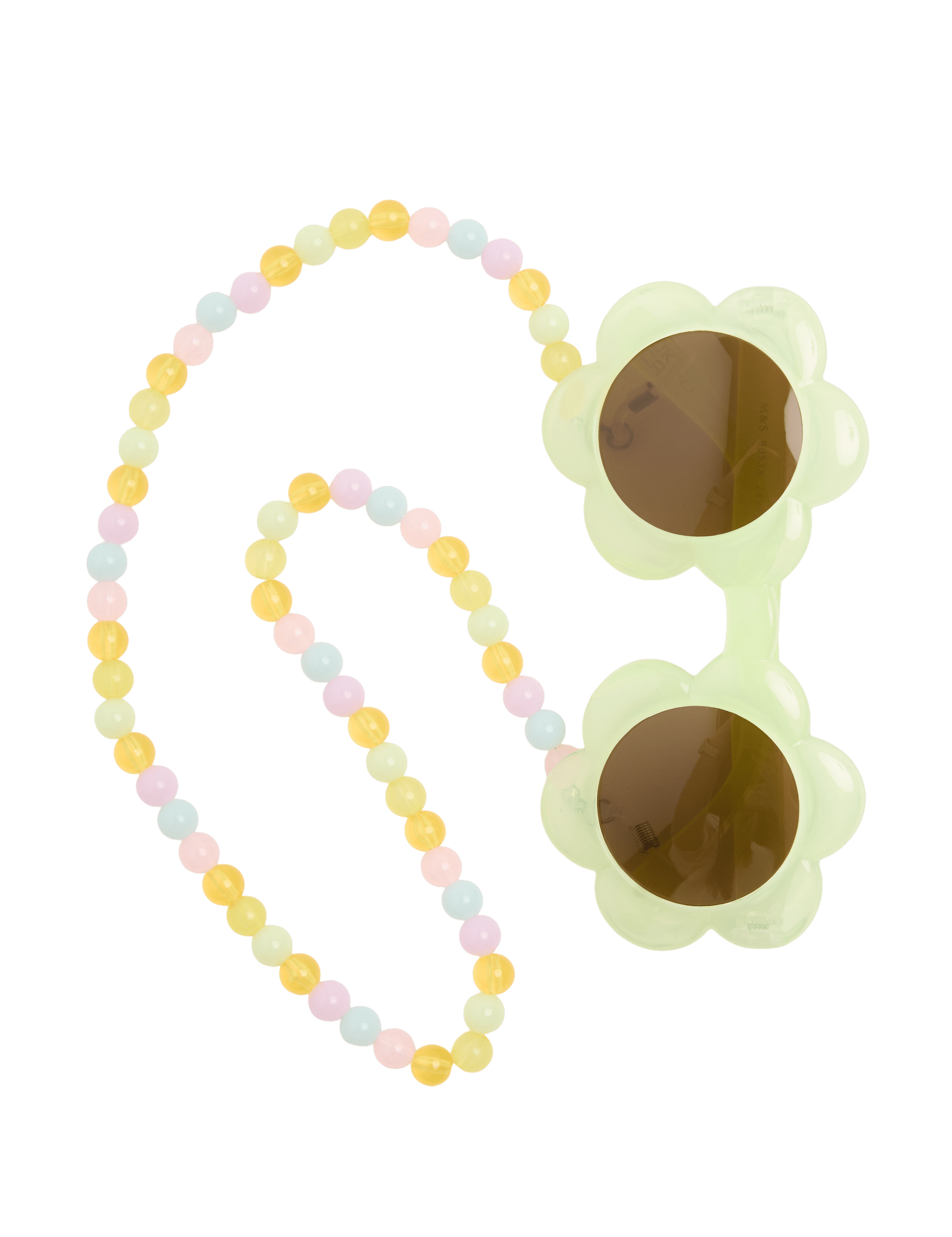 Kids flower sunglasses with beaded chain, UK version