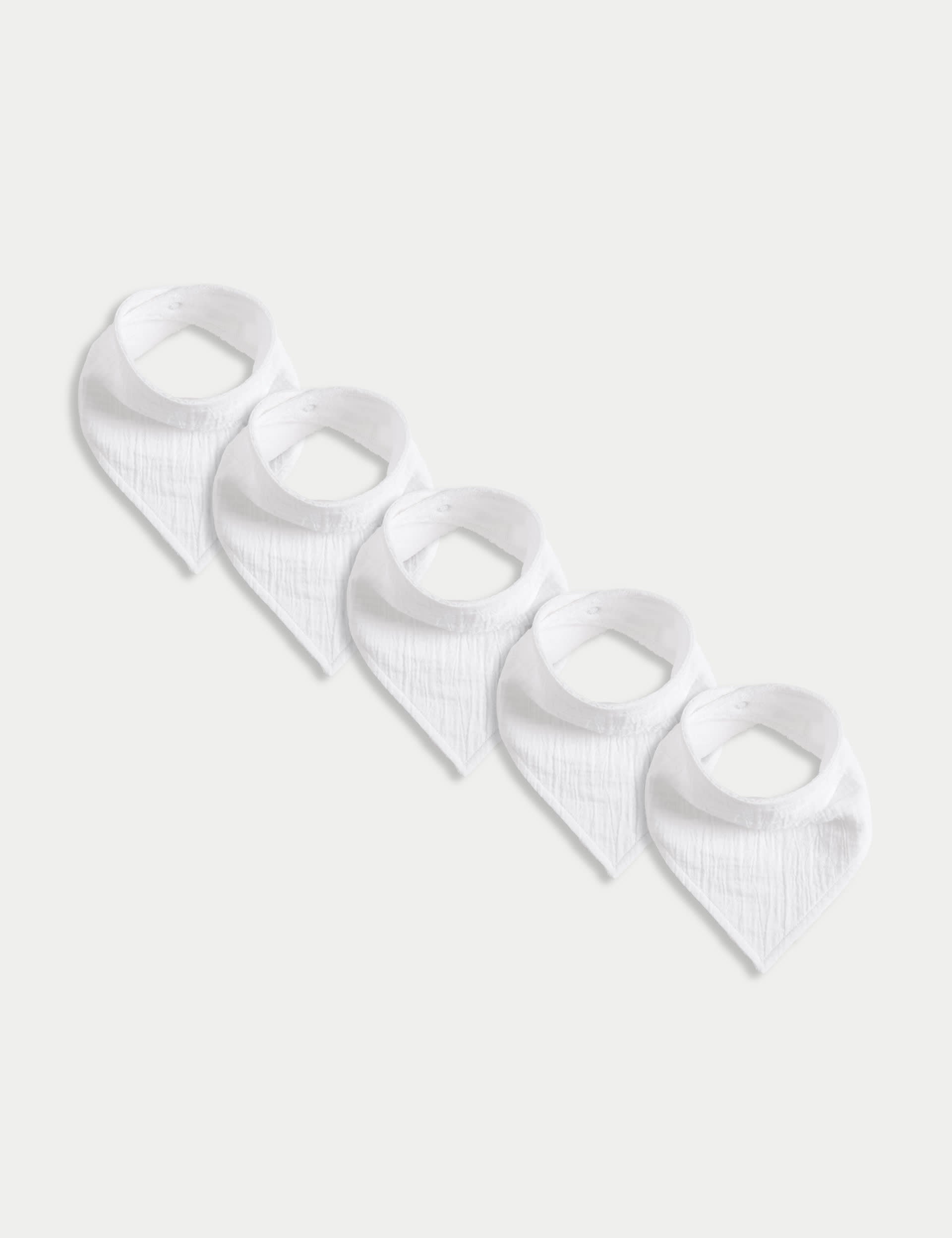 Cotton rich baby dribble bibs 5 pack (British brand)
