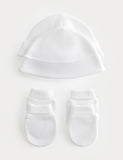 Pure cotton hat and mittens set for newborns - British product