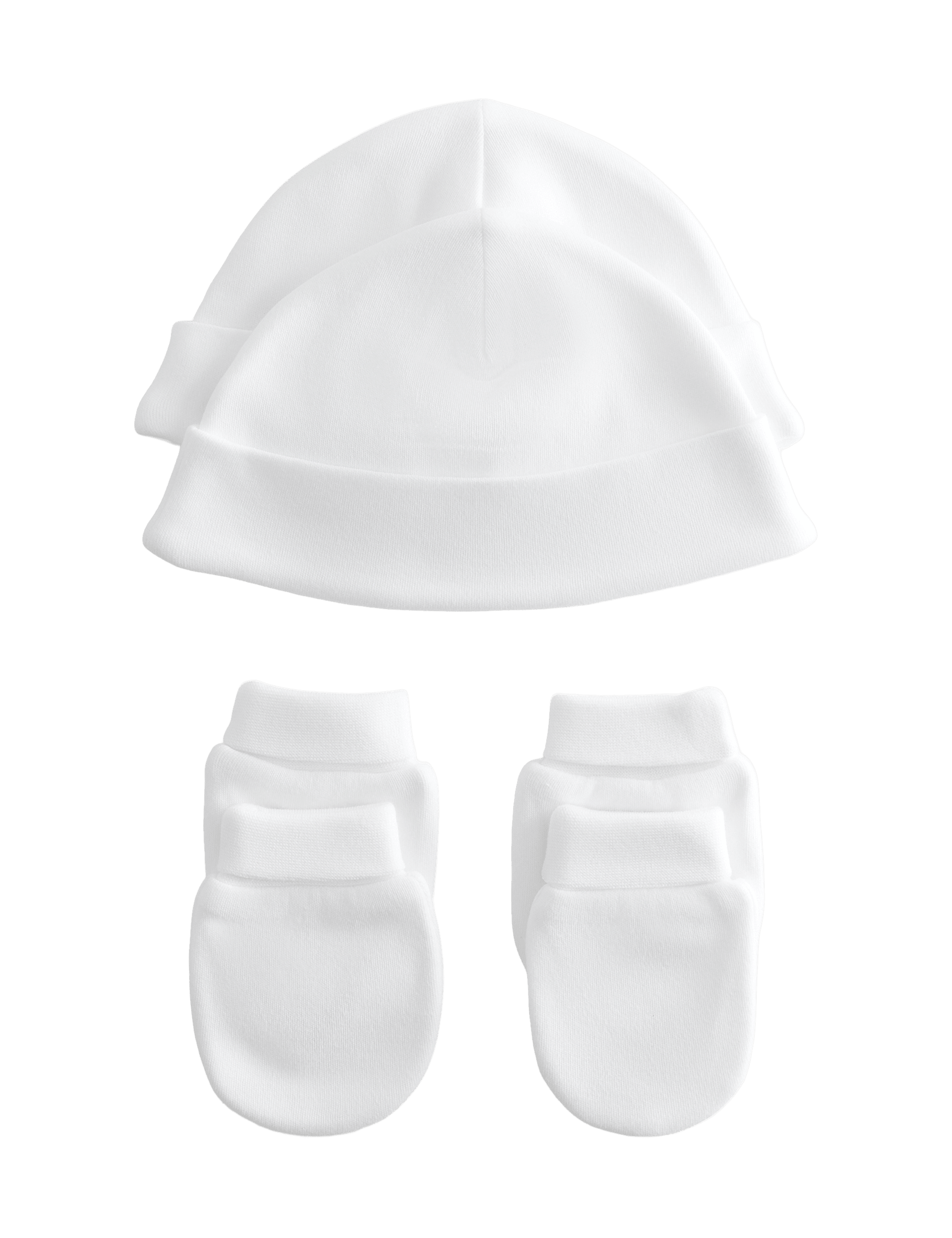 Pure cotton hat and mittens set for newborns - British product