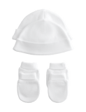 Pure cotton hat and mittens set for newborns - British product