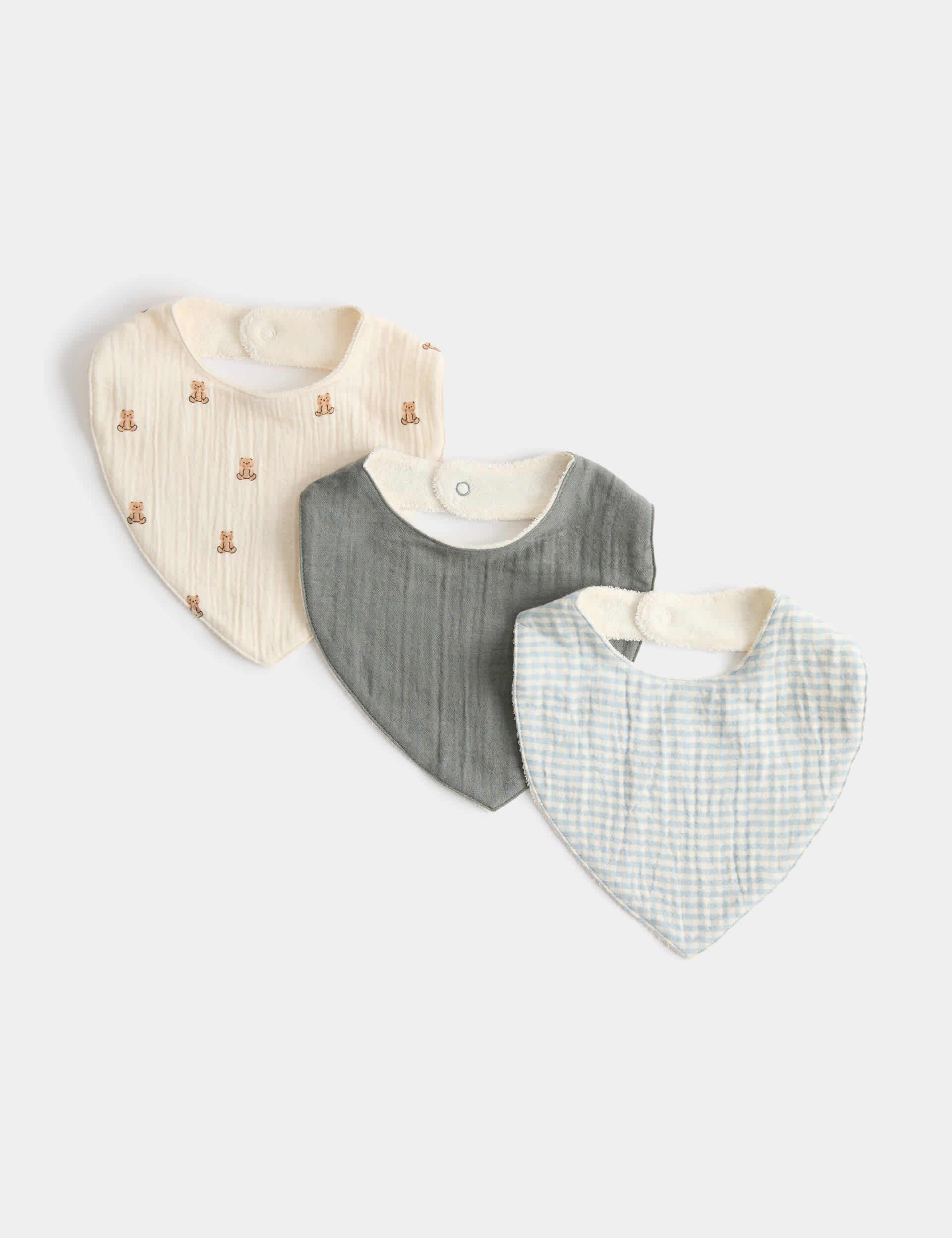 Cotton rich dribble bibs 3-pack - British product