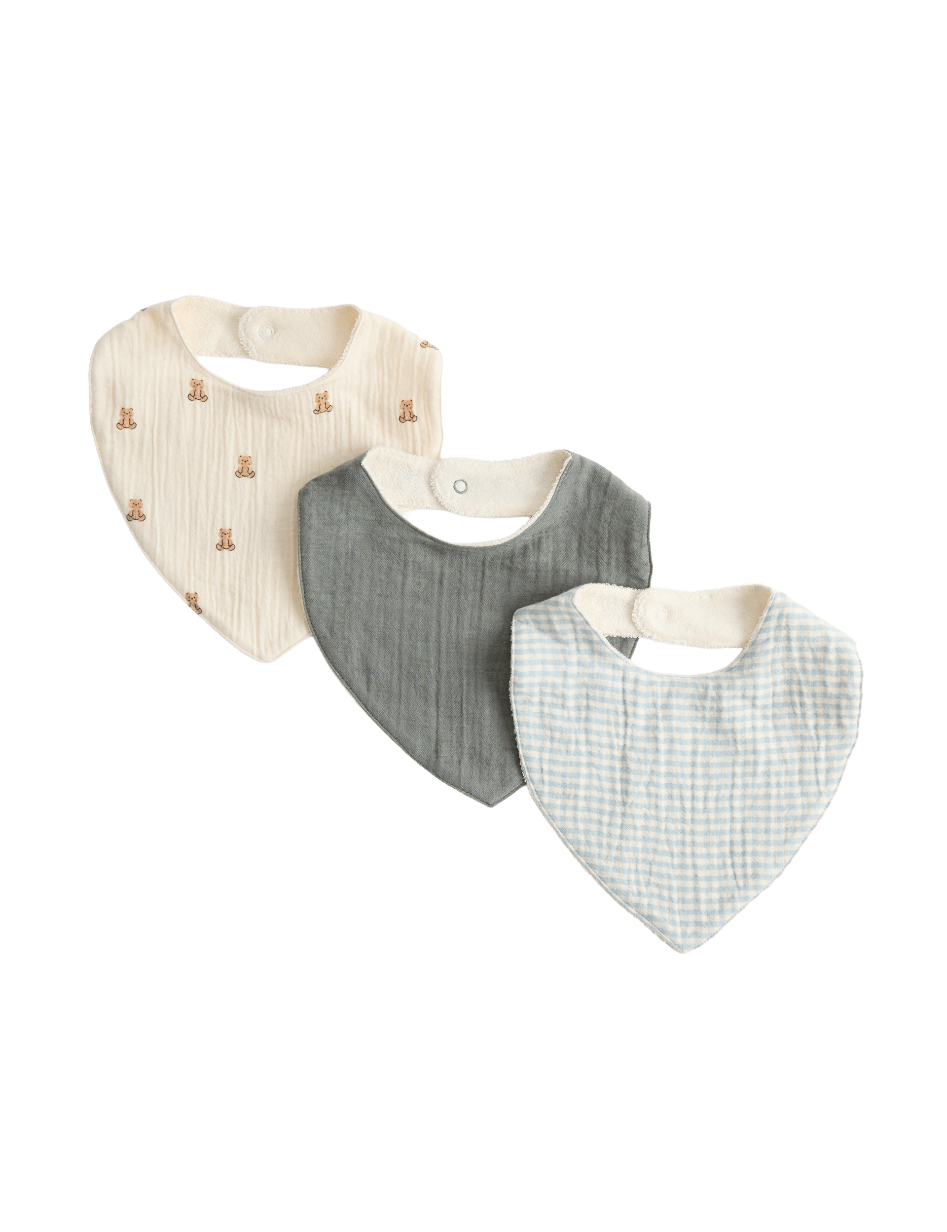 Cotton rich dribble bibs 3-pack - British product
