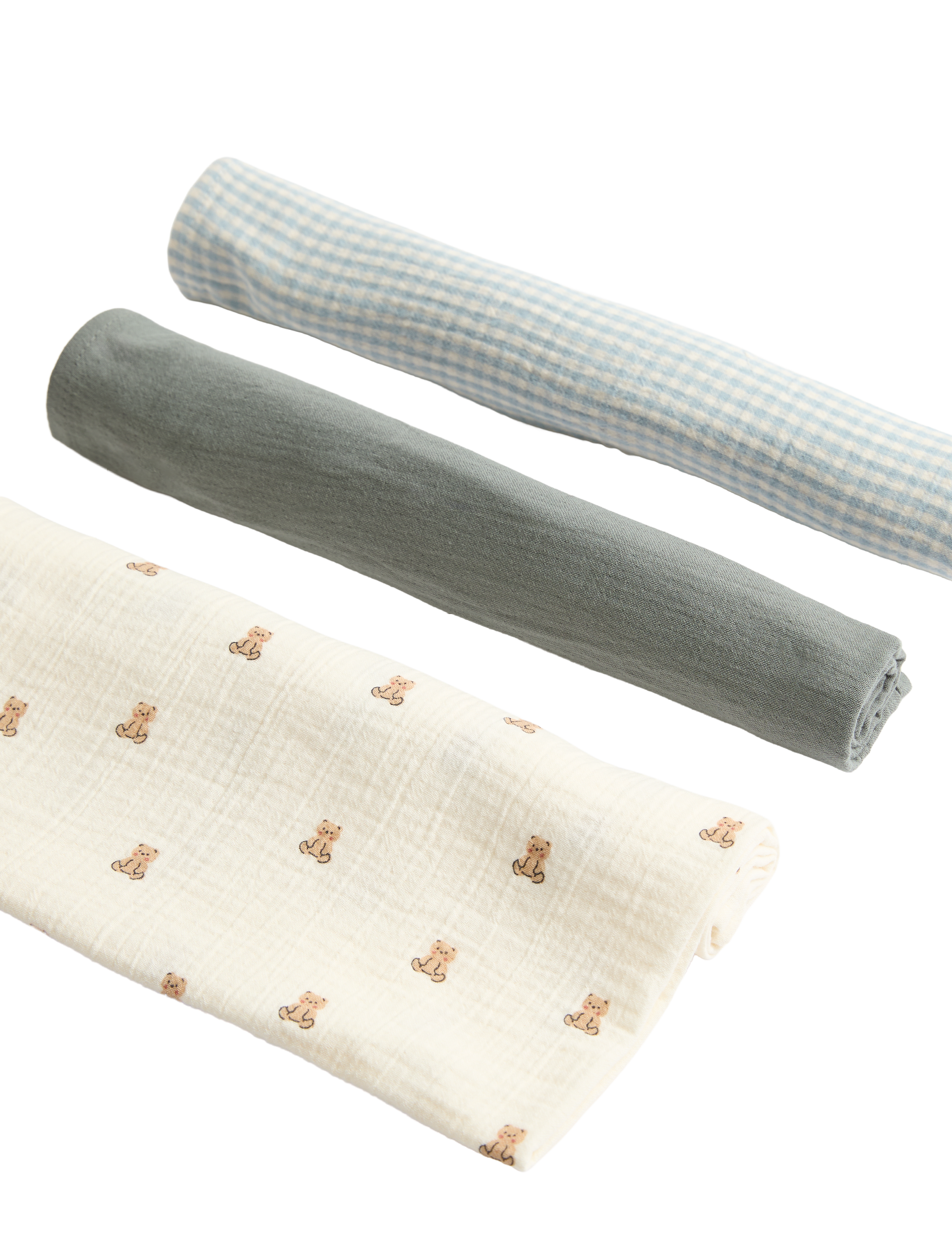 Muslin squares 3 pack pure cotton (British brand)