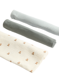 Muslin squares 3 pack pure cotton (British brand)