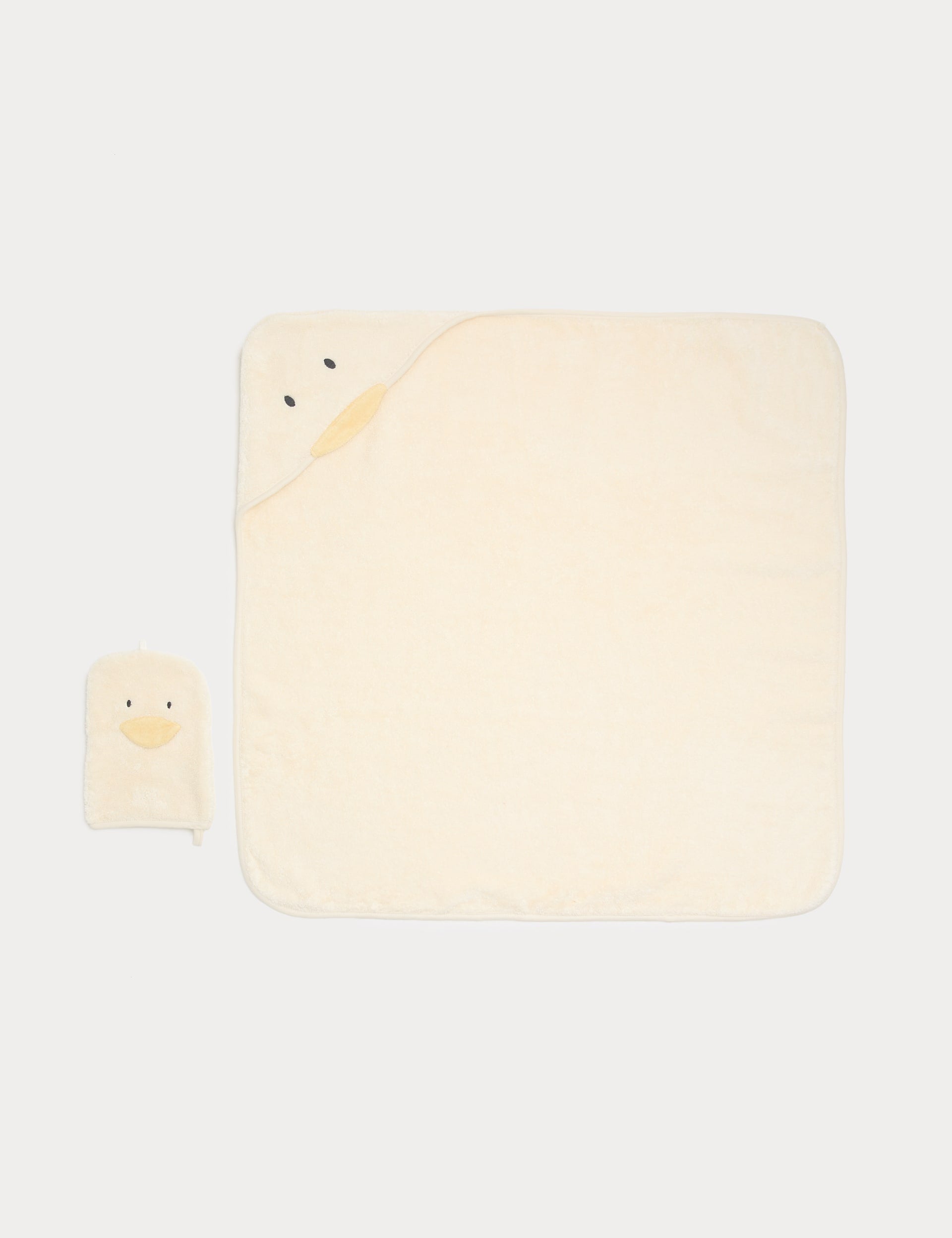 Duck towel and mitt set pure cotton baby hooded towel (British brand)