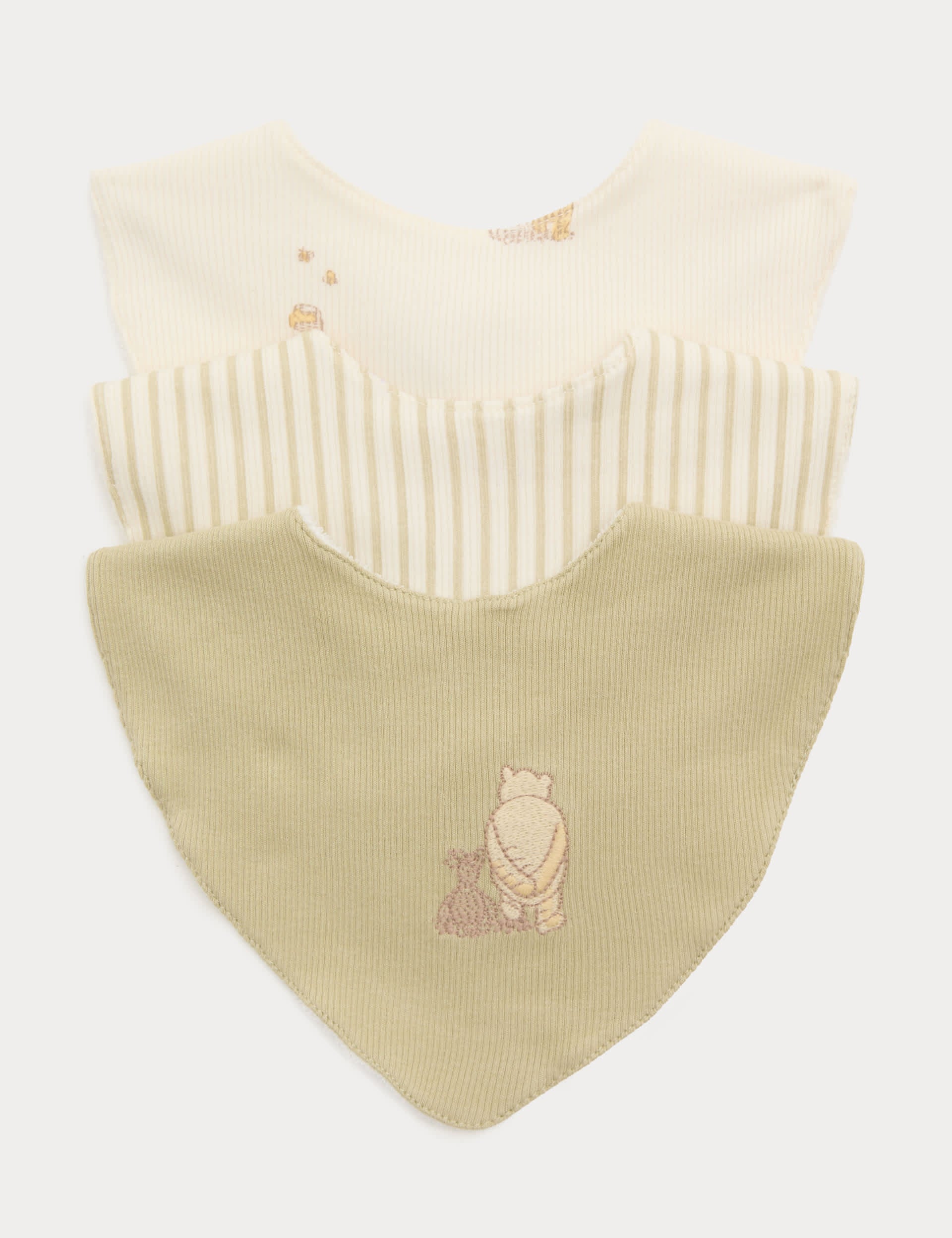 Winnie the Pooh dribble bibs 3 pack cotton rich (British brand)