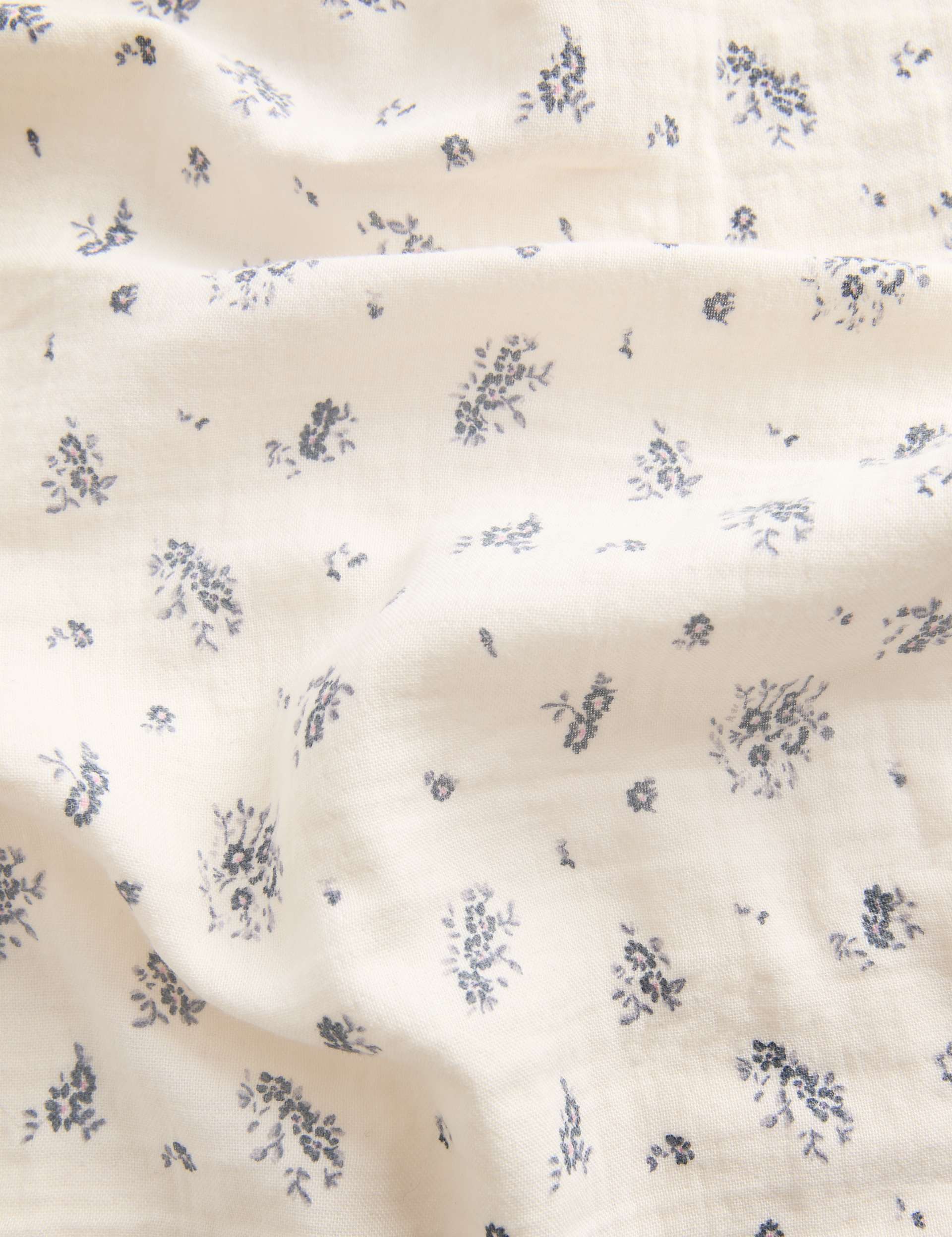 Muslin squares 2 pack pure cotton floral and checked (British brand)