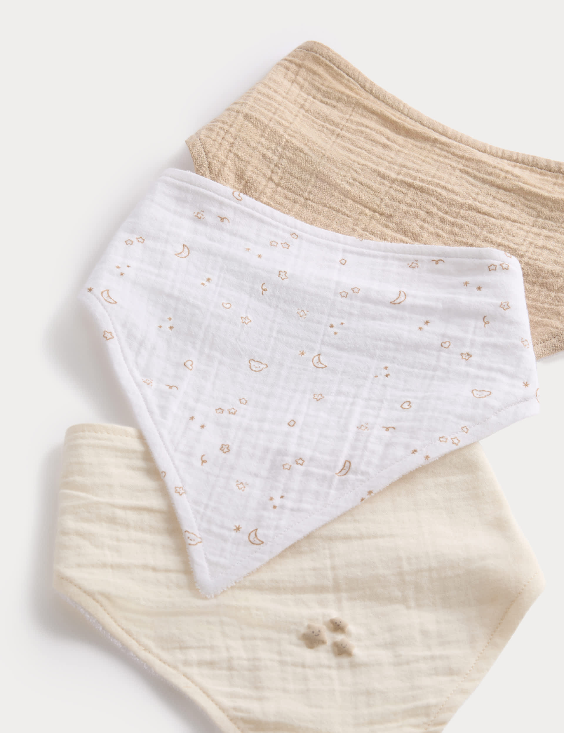 Absorbent cotton rich patterned baby bibs 3 pack, imported from the UK