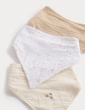 Absorbent cotton rich patterned baby bibs 3 pack, imported from the UK