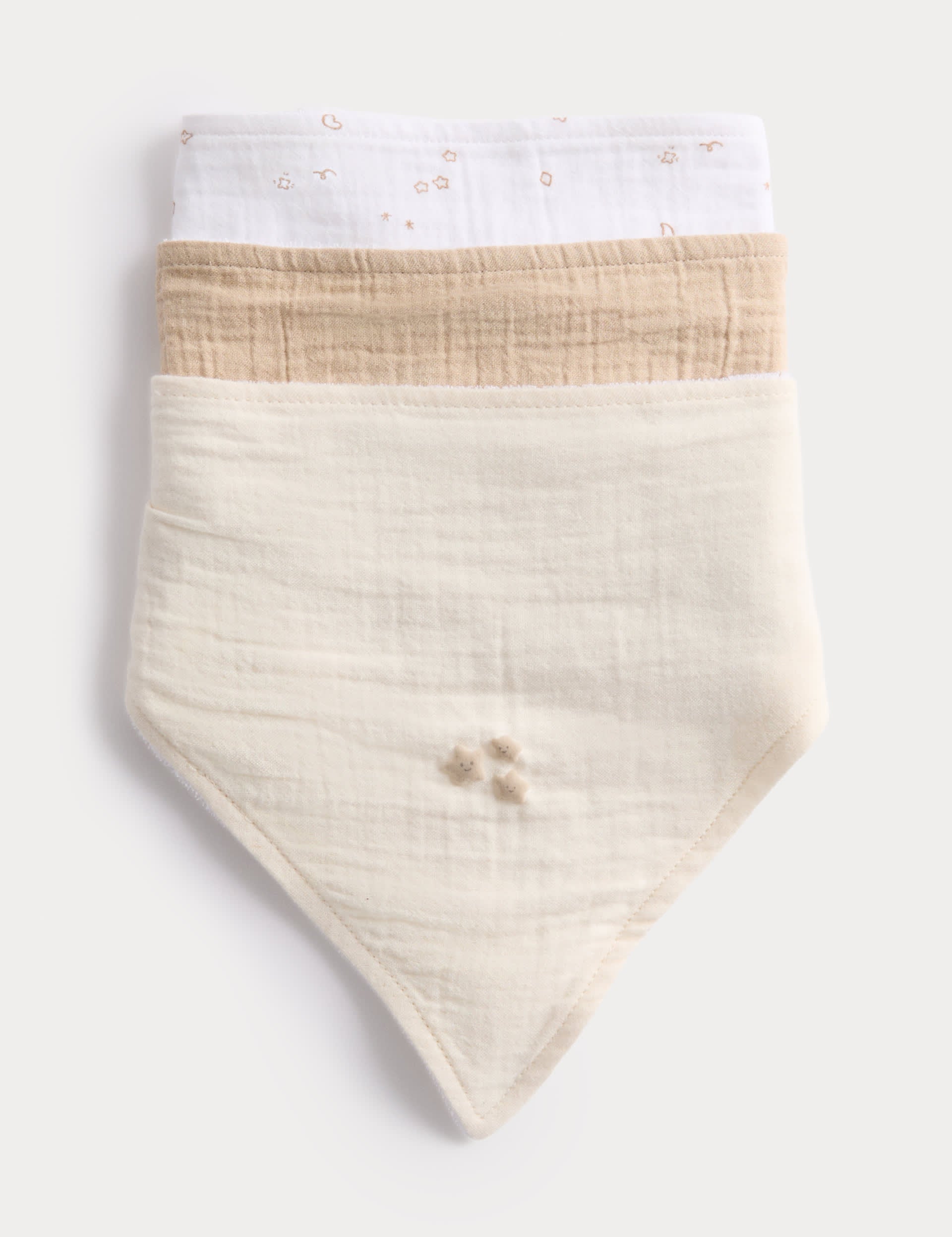 Absorbent cotton rich patterned baby bibs 3 pack, imported from the UK