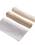 Pure cotton muslin squares 3-pack 58cm (British brand)