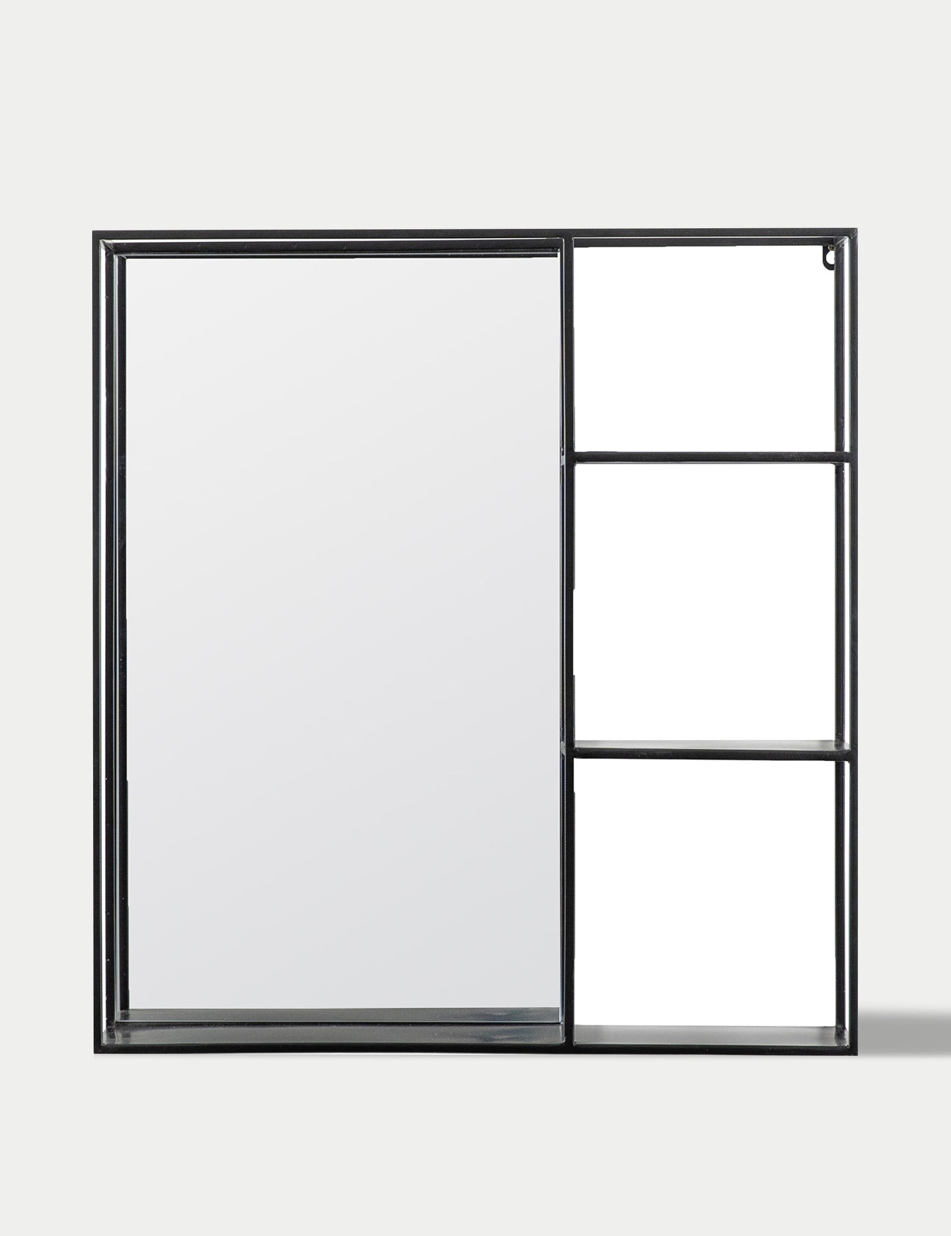 Bassan rectangular hanging mirror with shelf 60x65 cm - British product