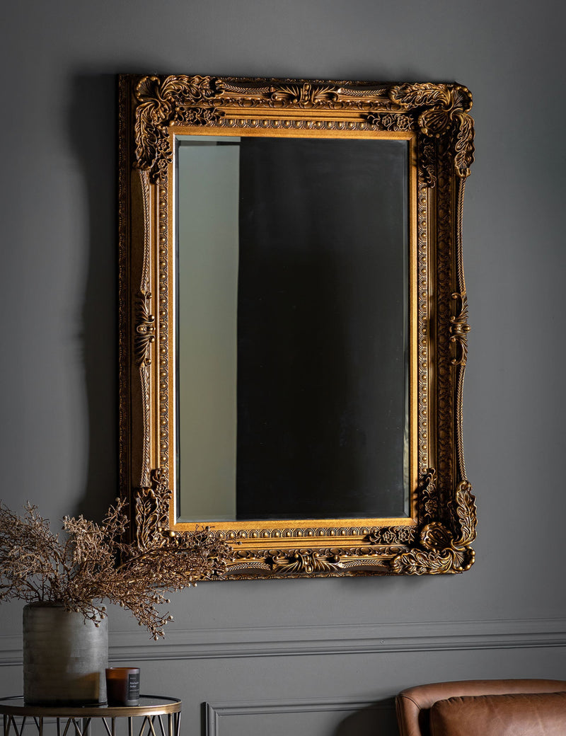 Gallery Direct Carved Louis extra large rectangular mirror (British brand)